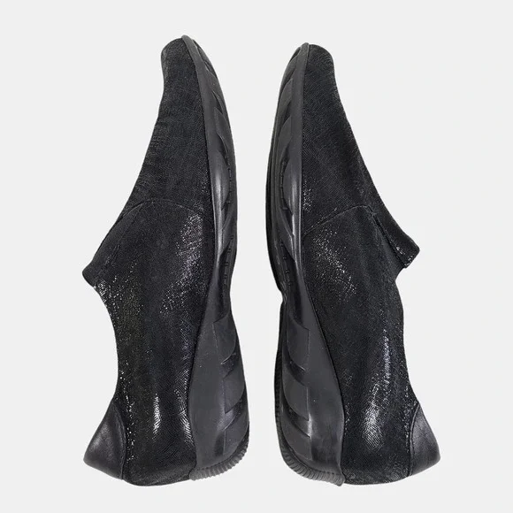 Vaneli Sport Front Zip Sneaker Nubuck Reptile Leather Comfort Shoes Black 9 - Picture 5 of 9